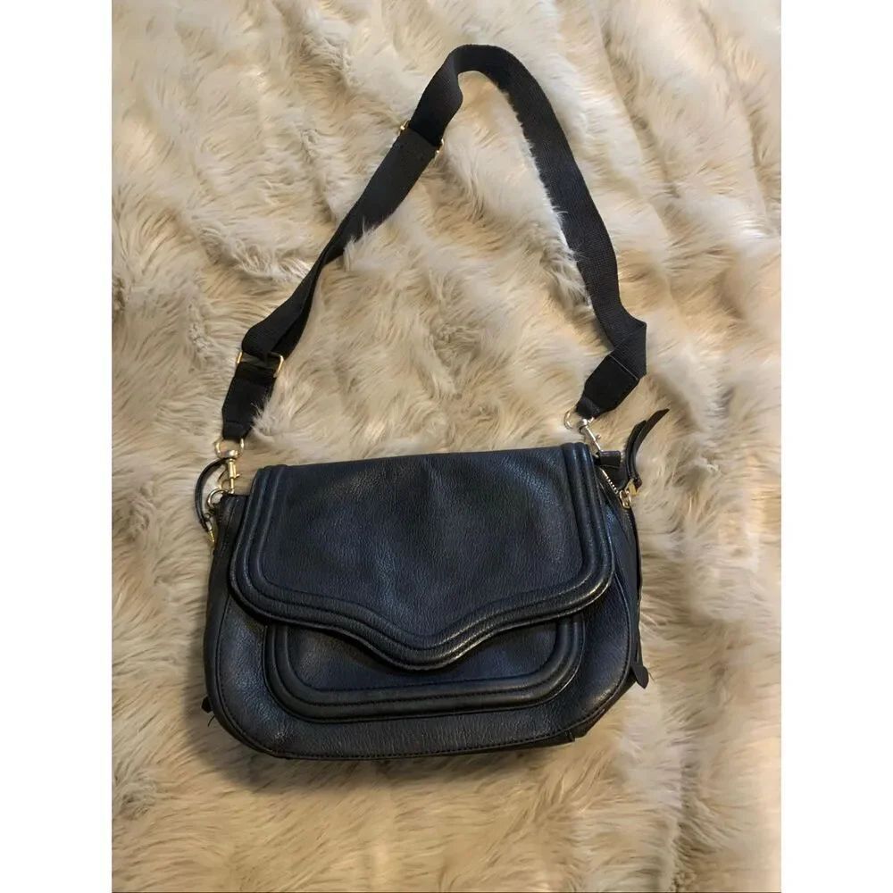 Rebecca Minkoff Black MAIA Saddle Crossbody Bag